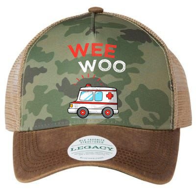 Wee Woo Ambulance Amr Funny Ems Emt Paramedic Legacy Tie Dye Trucker Hat