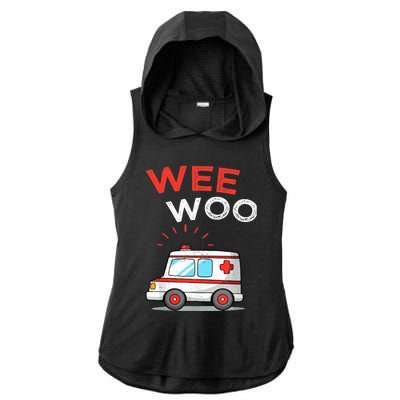 Wee Woo Ambulance Amr Funny Ems Emt Paramedic Ladies PosiCharge Tri-Blend Wicking Draft Hoodie Tank