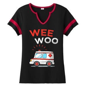 Wee Woo Ambulance Amr Funny Ems Emt Paramedic Ladies Halftime Notch Neck Tee