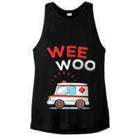 Wee Woo Ambulance Amr Funny Ems Emt Paramedic Ladies PosiCharge Tri-Blend Wicking Tank