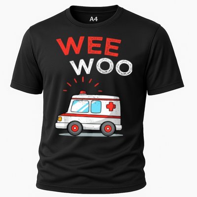 Wee Woo Ambulance Amr Funny Ems Emt Paramedic Performance Shirt