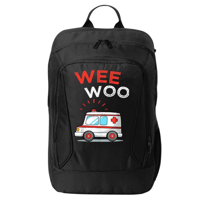 Wee Woo Ambulance Amr Funny Ems Emt Paramedic City Backpack