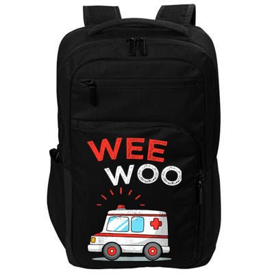 Wee Woo Ambulance Amr Funny Ems Emt Paramedic Impact Tech Backpack