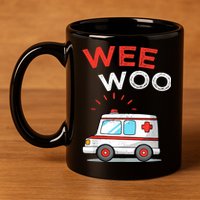 Wee Woo Ambulance Amr Funny Ems Emt Paramedic 11oz C Handle Ceramic Mug