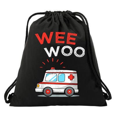 Wee Woo Ambulance Amr Funny Ems Emt Paramedic Drawstring Bag