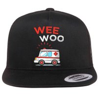 Wee Woo Ambulance Amr Funny Ems Emt Paramedic Flatbill Hat