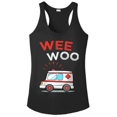 Wee Woo Ambulance Amr Funny Ems Emt Paramedic Ladies PosiCharge Competitor Racerback Tank