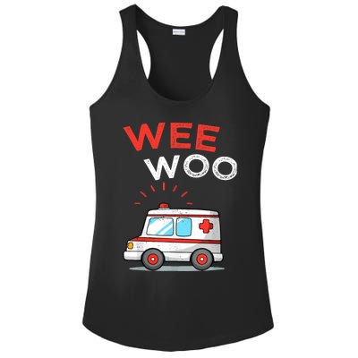 Wee Woo Ambulance Amr Funny Ems Emt Paramedic Ladies PosiCharge Competitor Racerback Tank