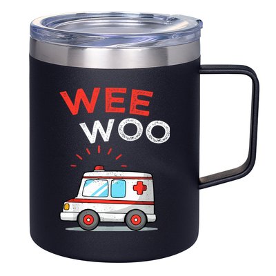 Wee Woo Ambulance Amr Funny Ems Emt Paramedic 12oz Stainless Steel Coffee Mug