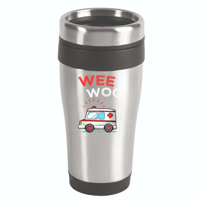 Wee Woo Ambulance Amr Funny Ems Emt Paramedic 16oz Travel Tumbler