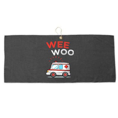Wee Woo Ambulance Amr Funny Ems Emt Paramedic Large Microfiber Waffle Golf Towel