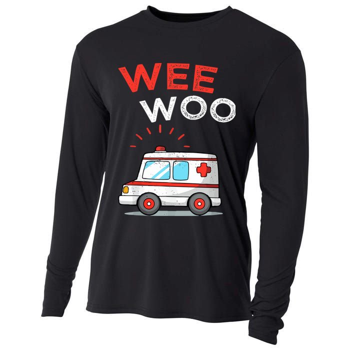 Wee Woo Ambulance Amr Funny Ems Emt Paramedic Cooling Performance Long Sleeve Crew