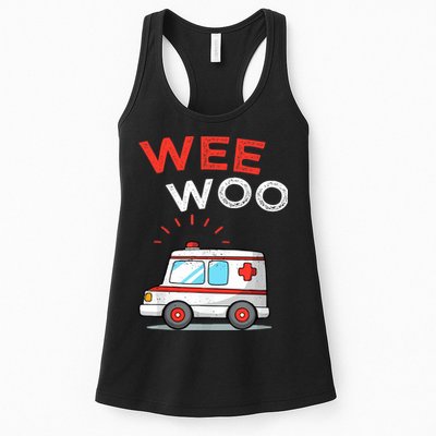 Wee Woo Ambulance Amr Funny Ems Emt Paramedic Womens Tank Top
