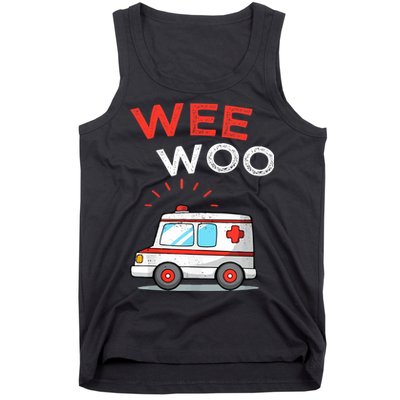 Wee Woo Ambulance Amr Funny Ems Emt Paramedic Tank Top