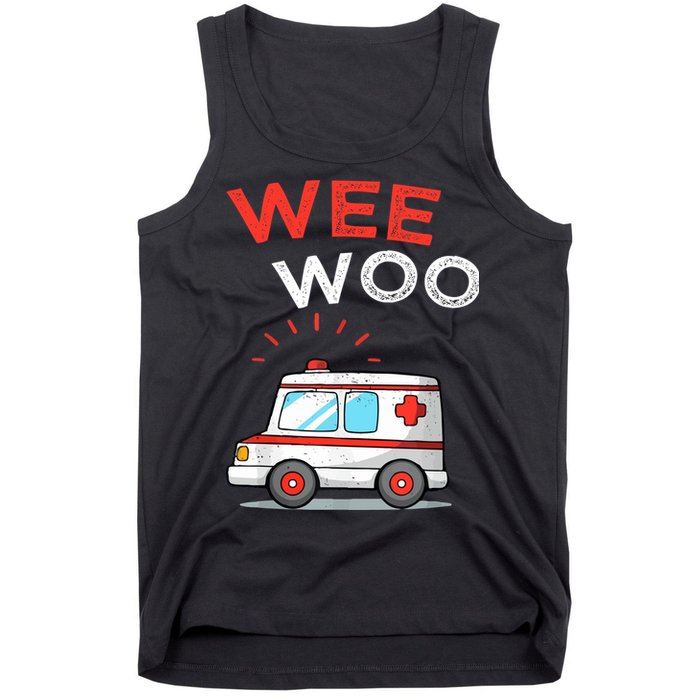 Wee Woo Ambulance Amr Funny Ems Emt Paramedic Tank Top
