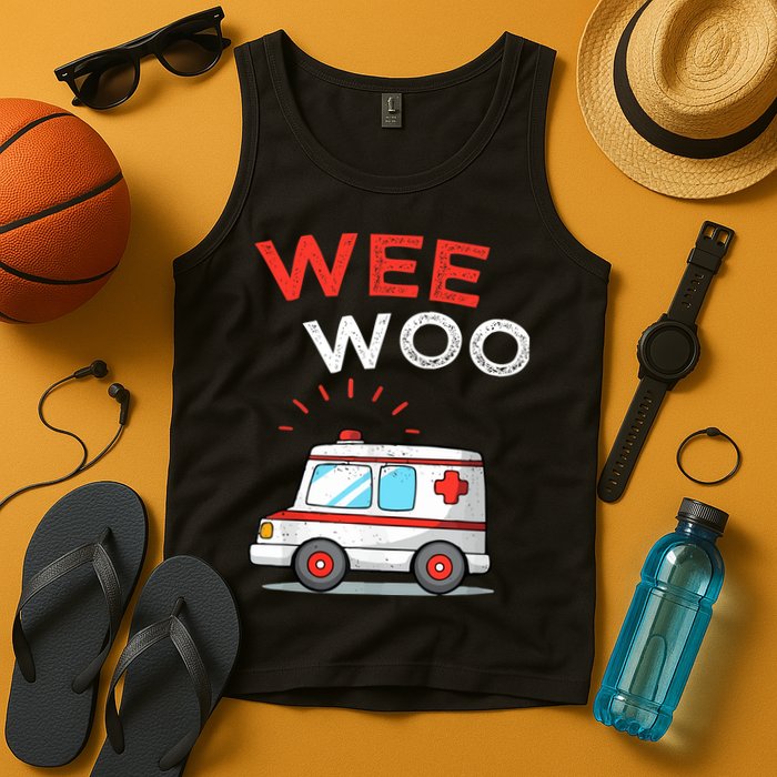 Wee Woo Ambulance Amr Funny Ems Emt Paramedic Tank Top