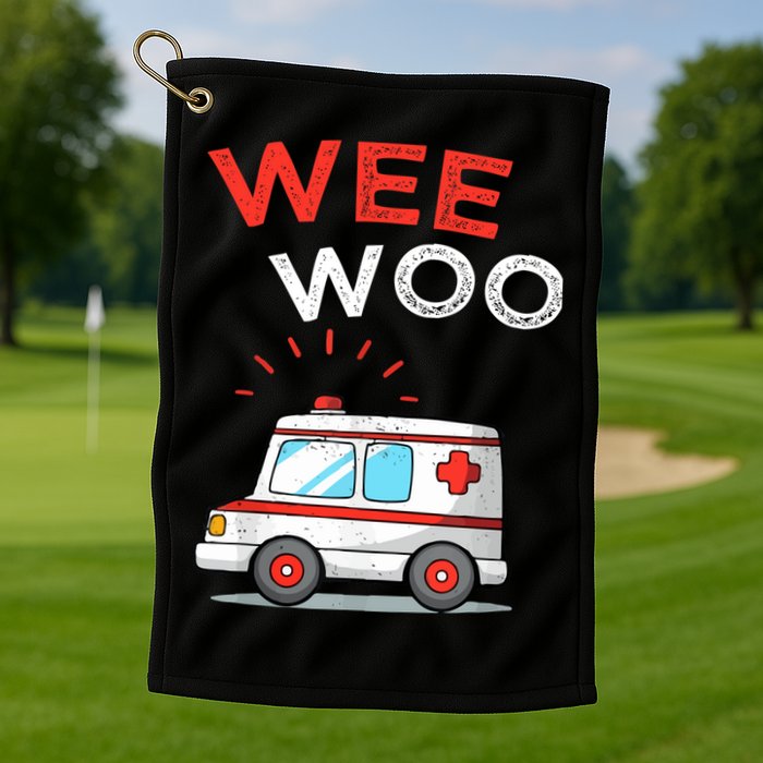Wee Woo Ambulance Amr Funny Ems Emt Paramedic Golf Towel