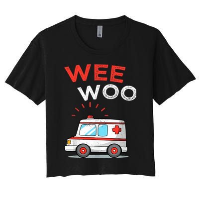 Wee Woo Ambulance Amr Funny Ems Emt Paramedic Crop Top