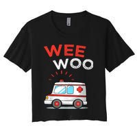 Wee Woo Ambulance Amr Funny Ems Emt Paramedic Crop Top