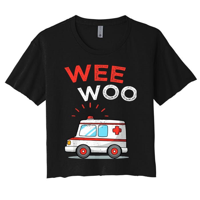 Wee Woo Ambulance Amr Funny Ems Emt Paramedic Crop Top