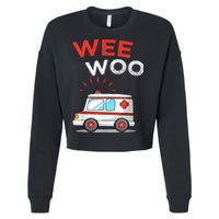 Wee Woo Ambulance Amr Funny Ems Emt Paramedic Cropped Pullover Crew