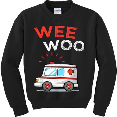 Wee Woo Ambulance Amr Funny Ems Emt Paramedic Kids Sweatshirt