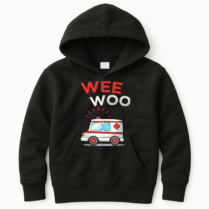 Wee Woo Ambulance Amr Funny Ems Emt Paramedic Kids Hoodie