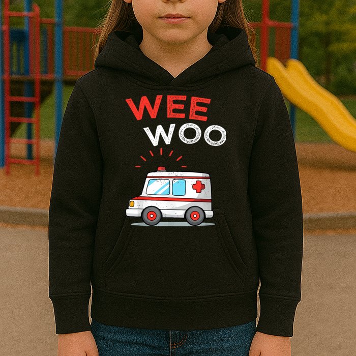 Wee Woo Ambulance Amr Funny Ems Emt Paramedic Kids Hoodie