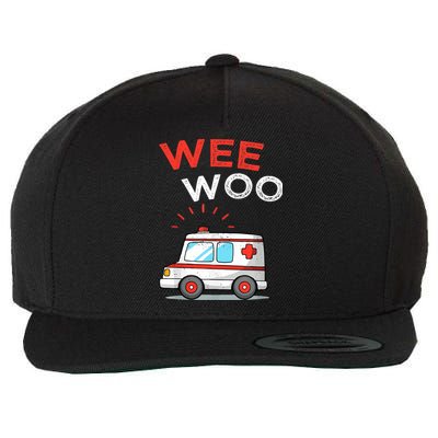 Wee Woo Ambulance Amr Funny Ems Emt Paramedic Wool Snapback Cap