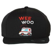 Wee Woo Ambulance Amr Funny Ems Emt Paramedic Wool Snapback Cap