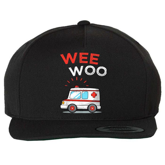 Wee Woo Ambulance Amr Funny Ems Emt Paramedic Wool Snapback Cap