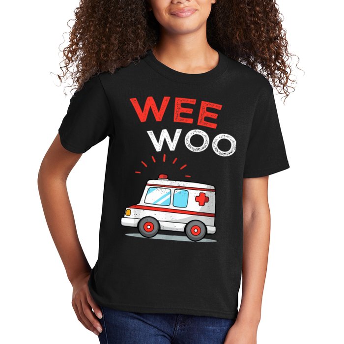 Wee Woo Ambulance Amr Funny Ems Emt Paramedic Kids T-Shirt