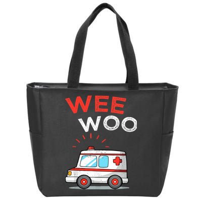 Wee Woo Ambulance Amr Funny Ems Emt Paramedic Zip Tote Bag