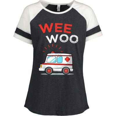 Wee Woo Ambulance Amr Funny Ems Emt Paramedic Enza Ladies Jersey Colorblock Tee