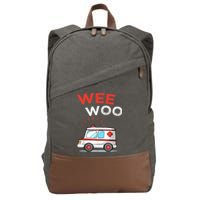 Wee Woo Ambulance Amr Funny Ems Emt Paramedic Cotton Canvas Backpack