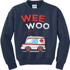 Wee Woo Ambulance Amr Funny Ems Emt Paramedic Kids Sweatshirt