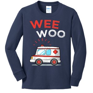 Wee Woo Ambulance Amr Funny Ems Emt Paramedic Kids Long Sleeve Shirt