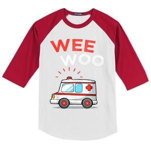 Wee Woo Ambulance Amr Funny Ems Emt Paramedic Kids Colorblock Raglan Jersey