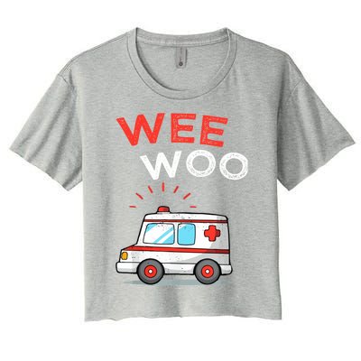 Wee Woo Ambulance Amr Funny Ems Emt Paramedic Women's Crop Top Tee