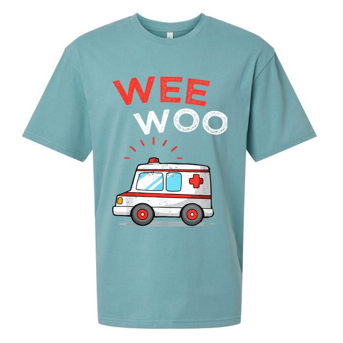 Wee Woo Ambulance Amr Funny Ems Emt Paramedic Sueded Cloud Jersey T-Shirt