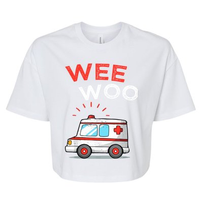 Wee Woo Ambulance Amr Funny Ems Emt Paramedic Bella+Canvas Jersey Crop Tee