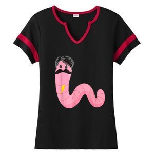 Worm With A Mustache James Tom Ariana Reality Ladies Halftime Notch Neck Tee