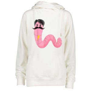 Worm With A Mustache James Tom Ariana Reality Womens Funnel Neck Pullover Hood