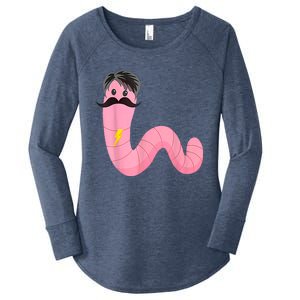 Worm With A Mustache James Tom Ariana Reality Women's Perfect Tri Tunic Long Sleeve Shirt