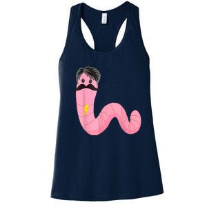 Worm With A Mustache James Tom Ariana Reality Women's Racerback Tank