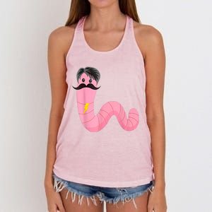 Worm With A Mustache James Tom Ariana Reality Women's Knotted Racerback Tank