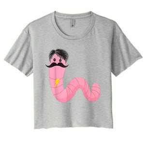 Worm With A Mustache James Tom Ariana Reality Women's Crop Top Tee