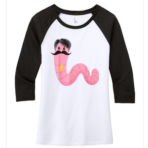 Worm With A Mustache James Tom Ariana Reality Women's Tri-Blend 3/4-Sleeve Raglan Shirt