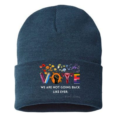 Women We Are Not Going Back Like Ever Feminist Human Rights Gift Sustainable Knit Beanie