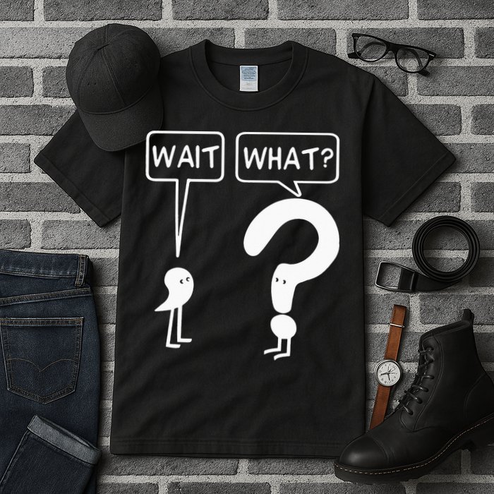 Wait, What Apostrophe Question Mark Funny English Teacher Tall T-Shirt